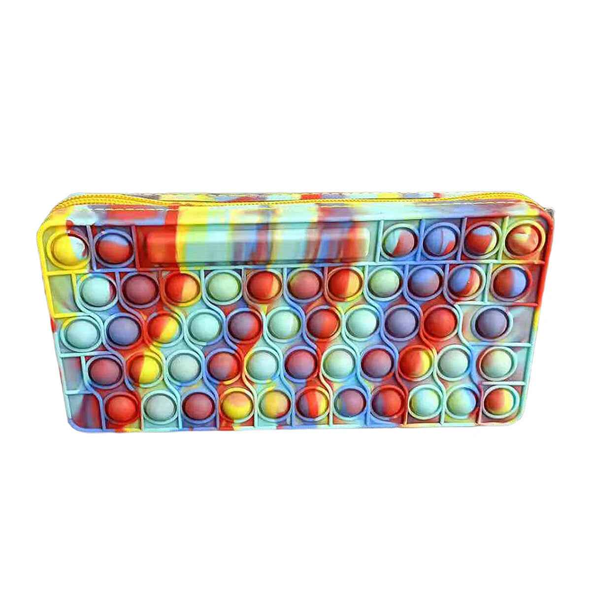 Bubble Sensory Pencil Case Toy Anti Stress Silicone Pencil Case Mixing Colors