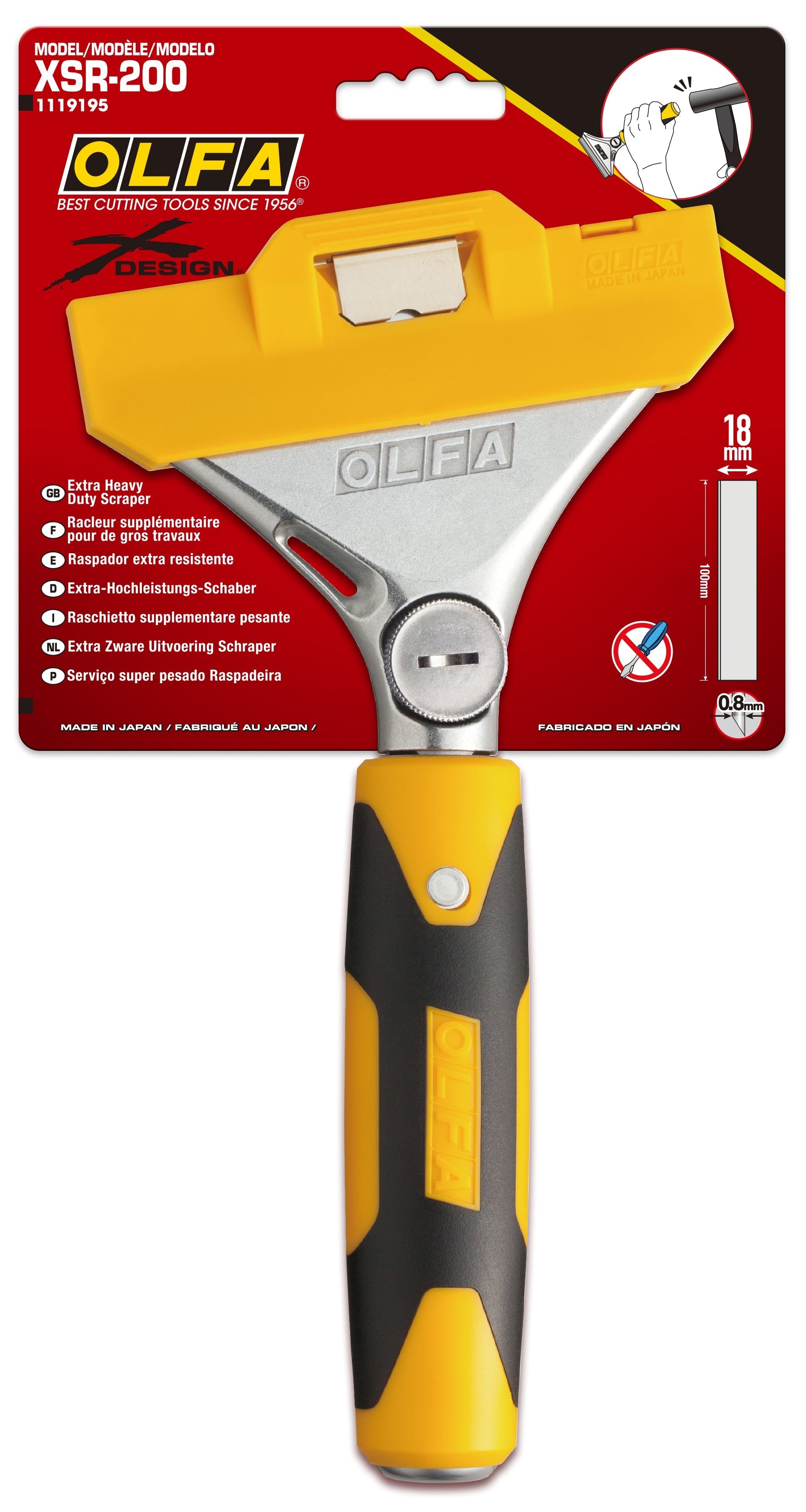 OLFA XSR-200 8" Extra Heavy-Duty Scraper