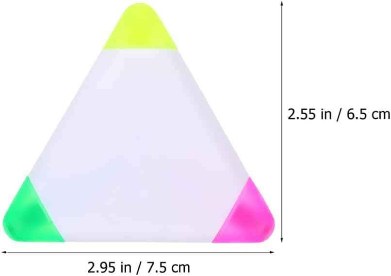 9pcs Triangle Shape Watercolor Highlighter Pens 3in1 Chisel Tip