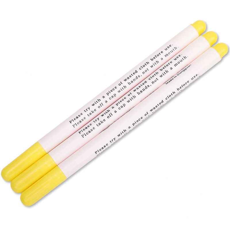 12pcs Disappearing Ink Marking Pen,Air Water Erasable Pen Fabric Marker Yellow