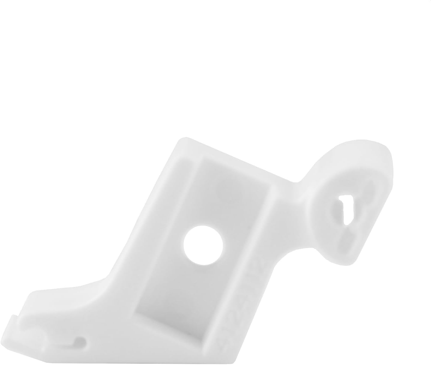 Low shank snap-on presser foot adaptor, white plastic with side slot and hole