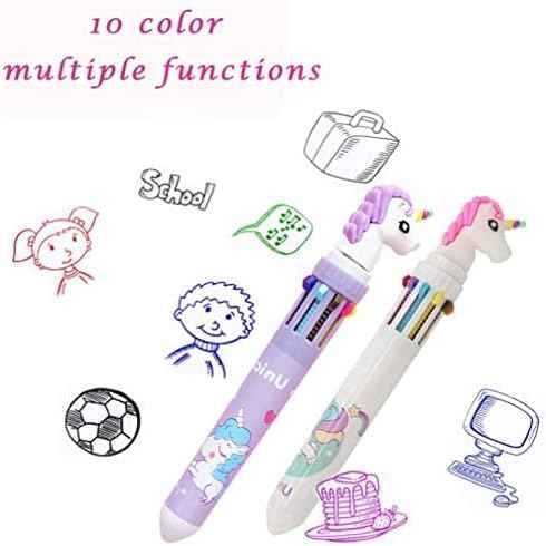 10in1 Multicolor Animal Retractable Ballpoint Pen 0.5mm 8 Pack