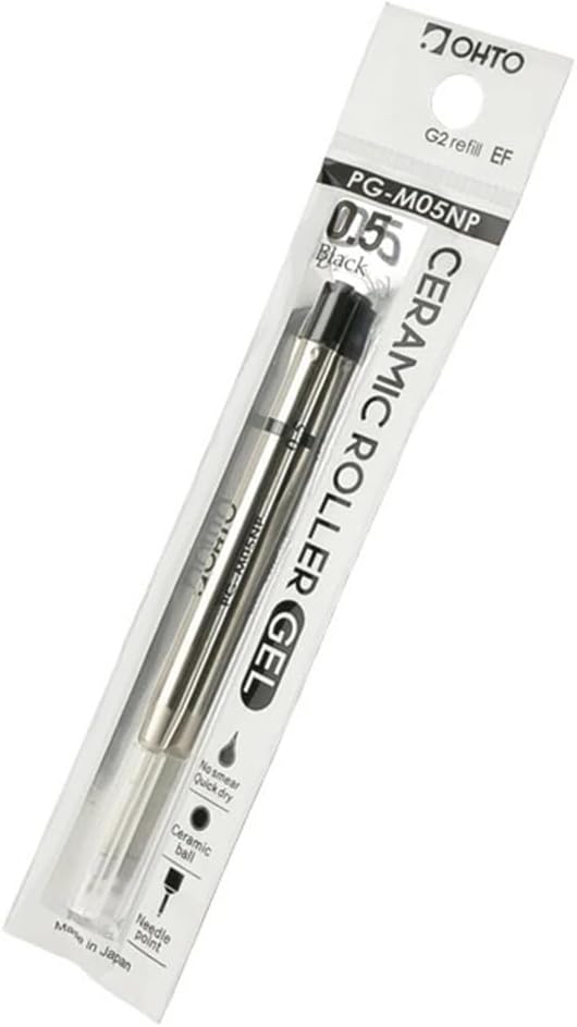OHTO Ceramic Roller Gel Refills,Needle Tip,Metal 0.5mm 3 Pack