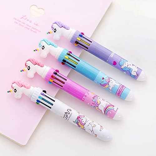 10in1 Multicolor Animal Retractable Ballpoint Pen 0.5mm 8 Pack