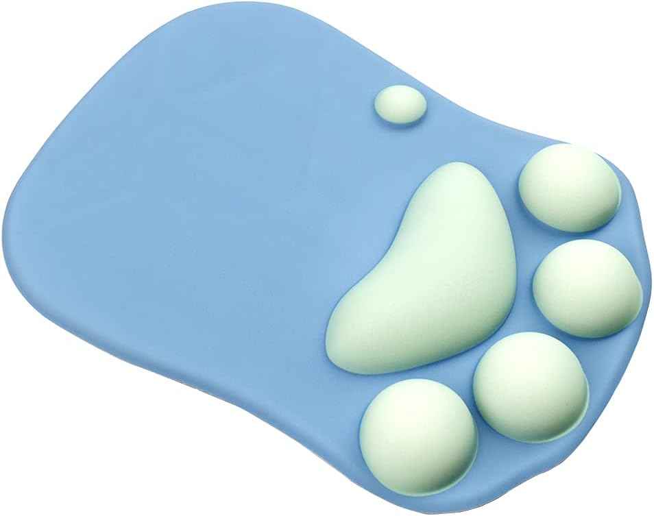 Cat Paw Mousepads Non-Slip Rubber Base Mousepad for Gaming PC Laptop Blue