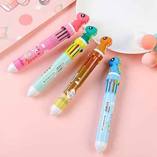 10in1 Multicolor Animal Retractable Ballpoint Pen 0.5mm 8 Pack