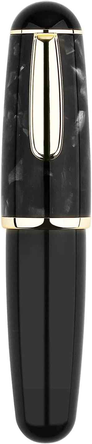 Majohn Q1 Mini Fountain Pen Short Resin Pocket Pen Large Capacity Black