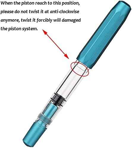 MAJOHN T1 Piston Fountain Pen,Aluminium Transparent,0.5mm Fine Nib