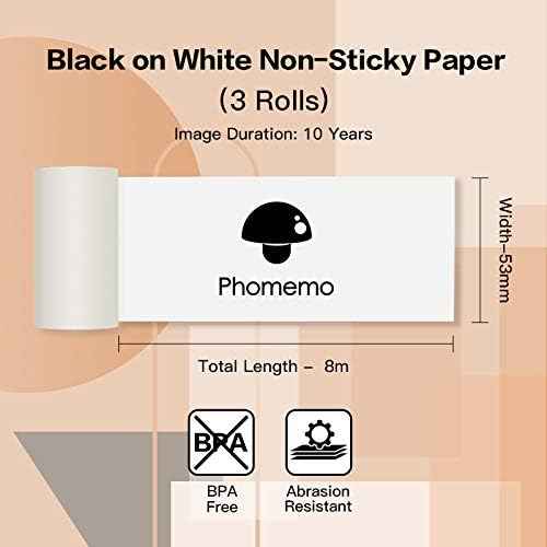 White Thermal Paper 53mm x 6.5m for Phomemo M02/M03 Mini Label Maker