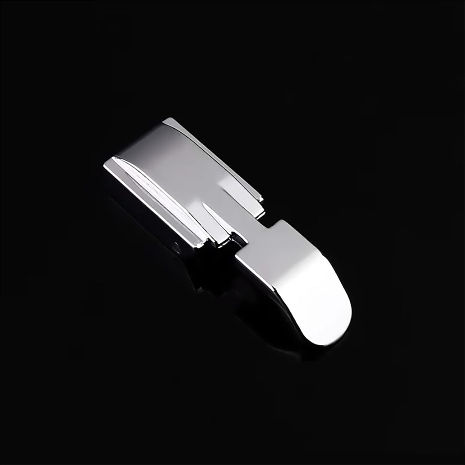 Zipper presser foot attachment, curved white plastic foot and metal bracket