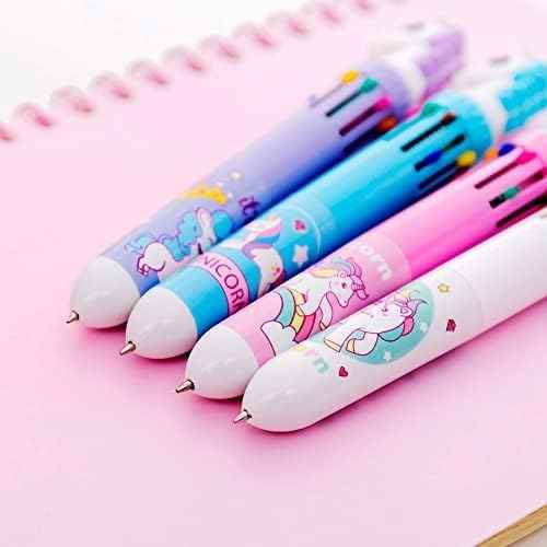 10in1 Multicolor Animal Retractable Ballpoint Pen 0.5mm 8 Pack