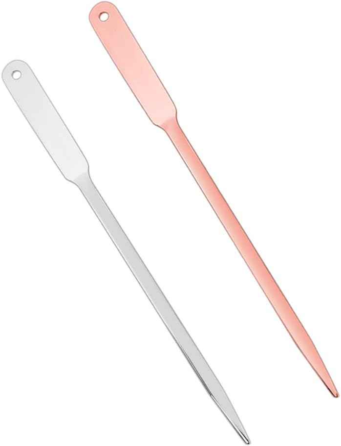 2 Pack Letter Openers Stainless Steel Envelope Slitter,Silver and Rose Gold