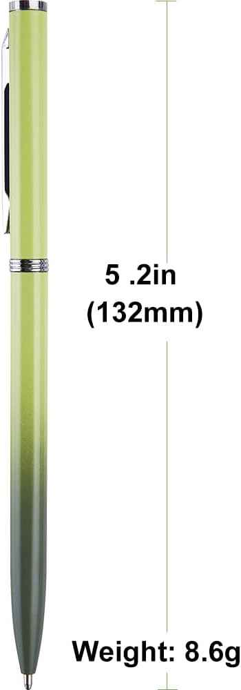 12 Pack Metal Ballpoint Pens Black Ink 1.0mm Rainbow Color
