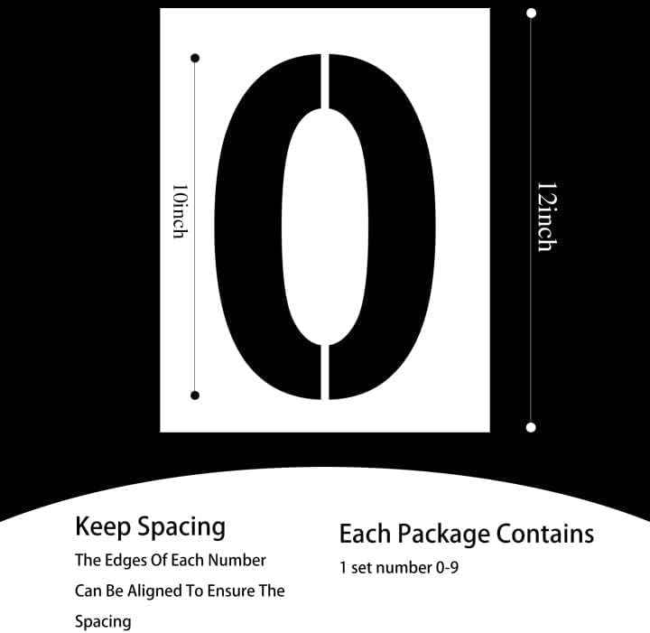 12 Inch Large Reusable Plastic Address Number Painting Stencils Templates