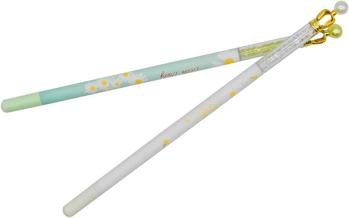 12PCS Fancy Floral Crown Gel Pens 0.5mm Black Ink