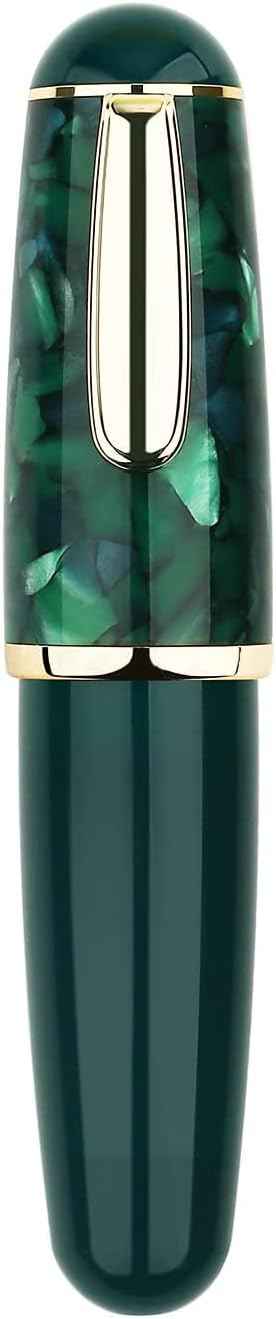Majohn Q1 Mini Fountain Pen Short Resin Pocket Pen Large Capacity Green
