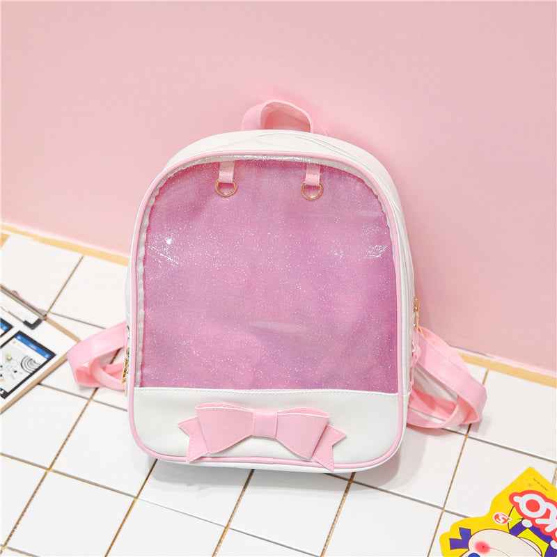 Bowknot Candy Color Ita Bag Pins Display Backpack Pink