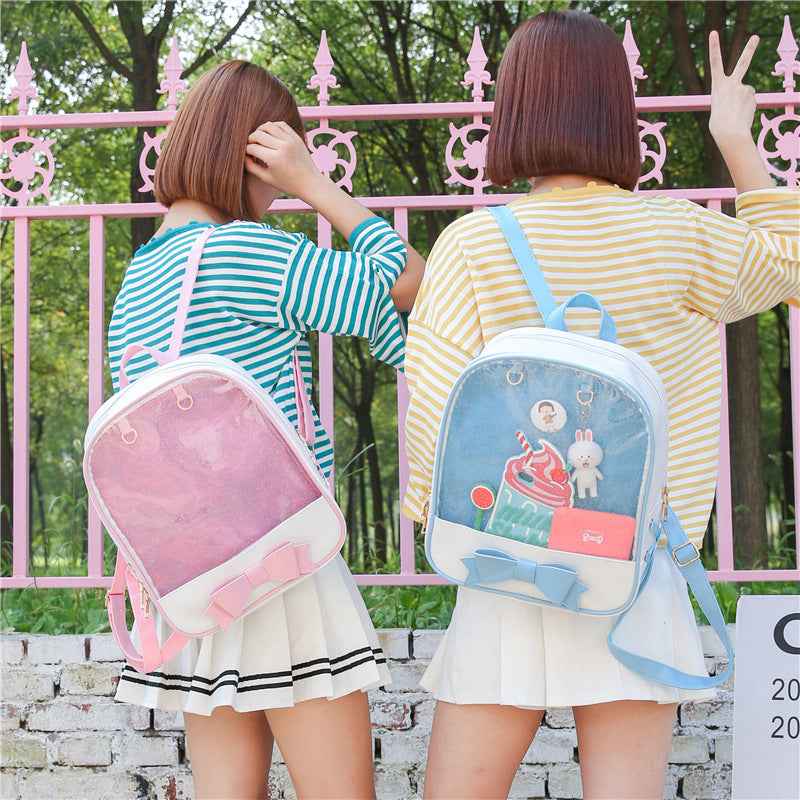 Bowknot Candy Color Ita Bag Pins Display Backpack