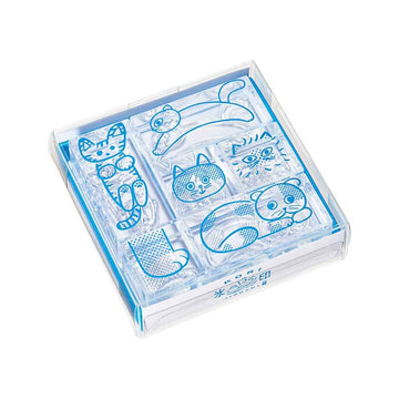 KING JIM Kori Jirushi Ice Cube Stamp Set HITOTOKI Cat Set