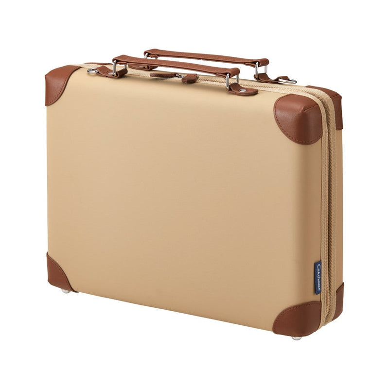 King Jim Carchette Carrying Pencil Case Portable School Organizer Beige Carrying Case Slim