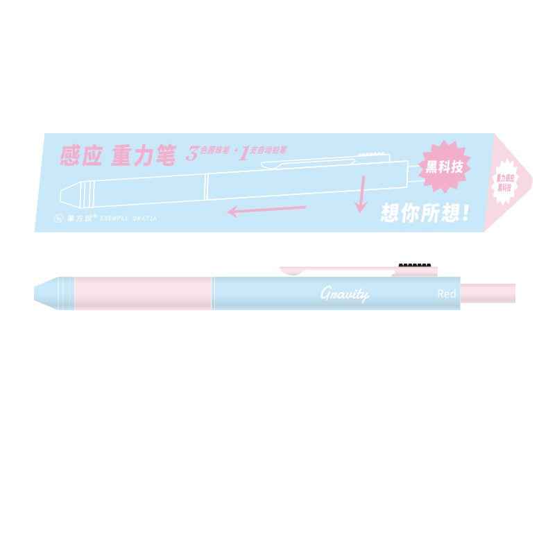 4in1 Multi-Function Pen,0.7mm Ballpoint Pen 0.5mm Mechanical Pencil Pink Blue