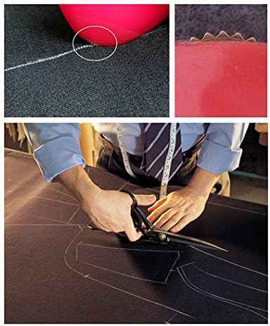 Fine chalk lines traced on dark fabric for sewing and tailoring