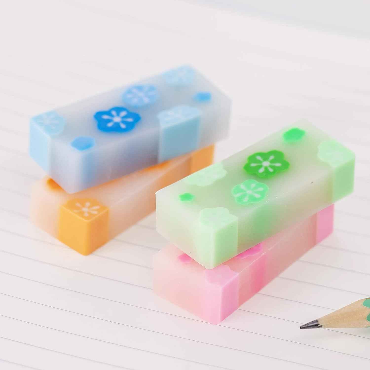 Fruit Ball Dinosaur Sakura Cute Pencil Erasers for Kids 16 Pack