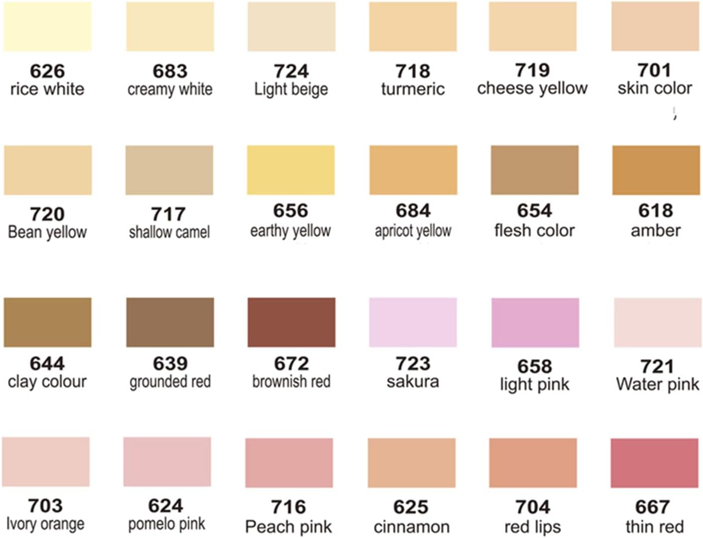 Guangna Soft Brush Acrylic Art Markers,24 Color Skin Tones