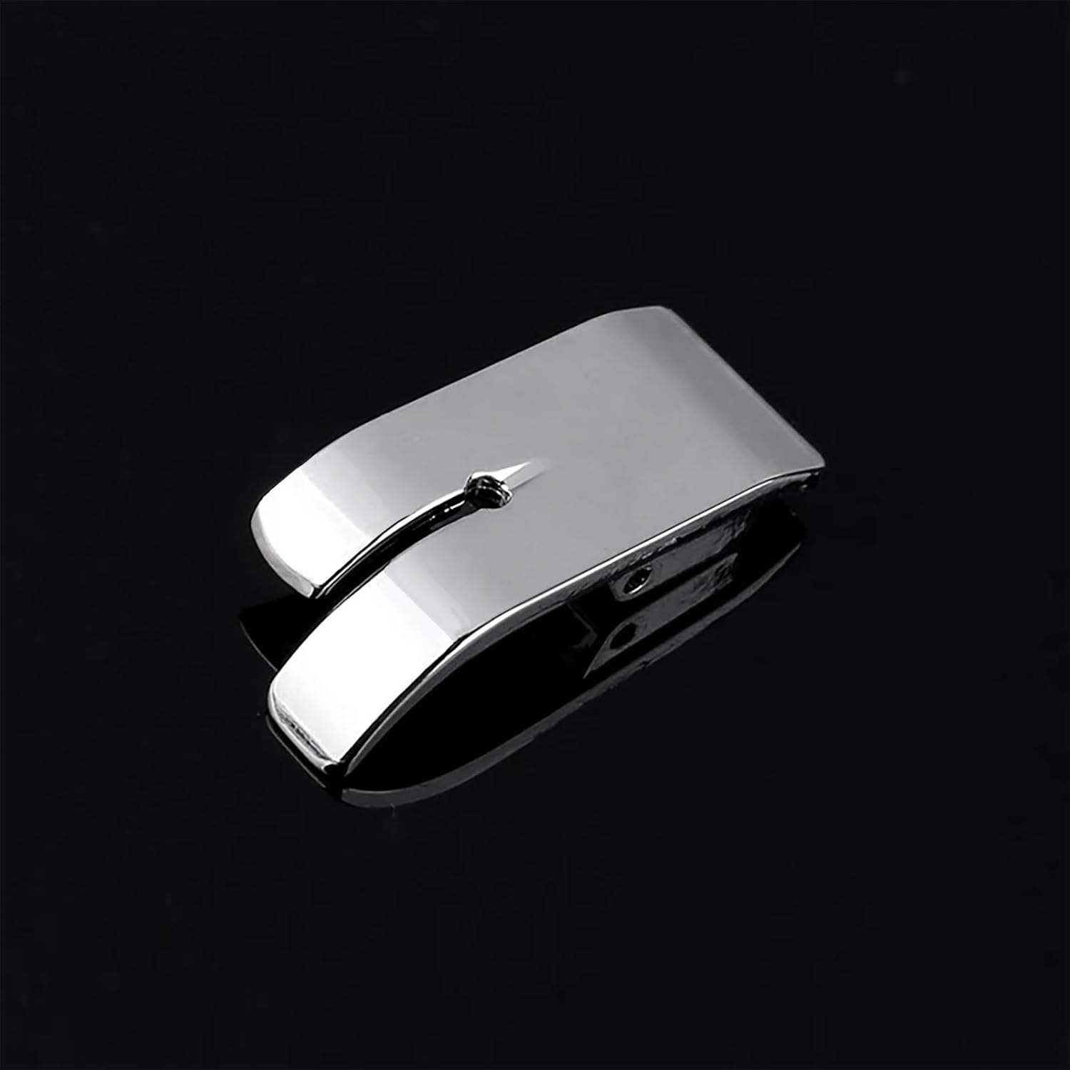 Straight stitch snap-on foot, metallic silver with side opening and needle slot