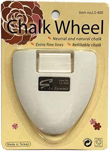 Chalk Wheel fabric marker, white refillable chalk in heart-shaped case