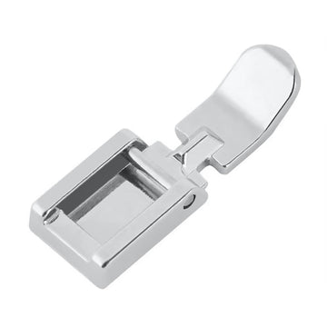 Zipper sewing machine presser foot, metallic silver with snap-on shank
