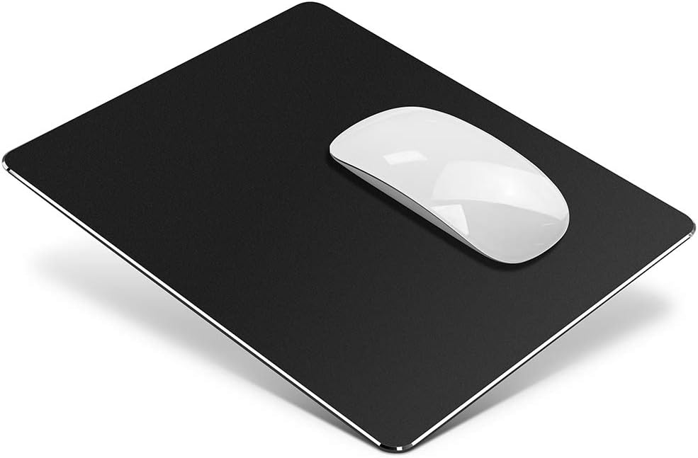 Hard Metal Aluminum Mouse Pad Mat Black
