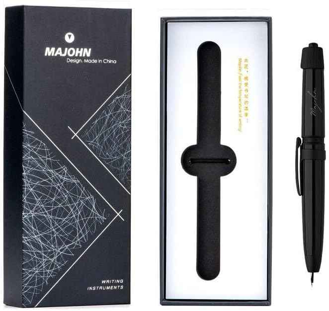 Majohn A3 Fountain Pen Retractable Extra Fine Nib with Converter Case Set