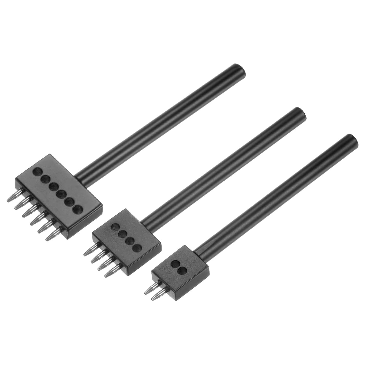 Leder-Lochstanze mit 2/4/6 Stiften, schwarze Prong-Köpfe und Metallzinken