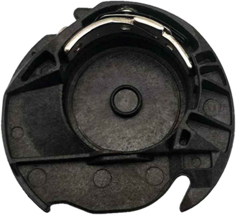 Bobbin case for Brother sewing machine—black plastic cover with metal latch