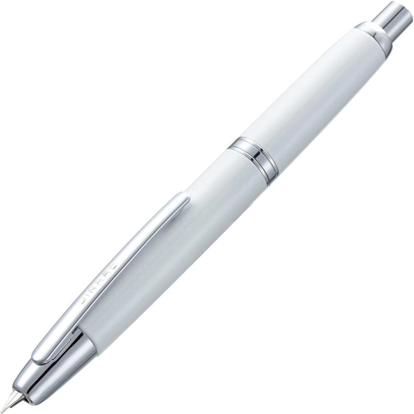 Jinhao 10 Capless Fountain Pen Retractable Fine Nib with Converter Set Pearl White Silver Clip