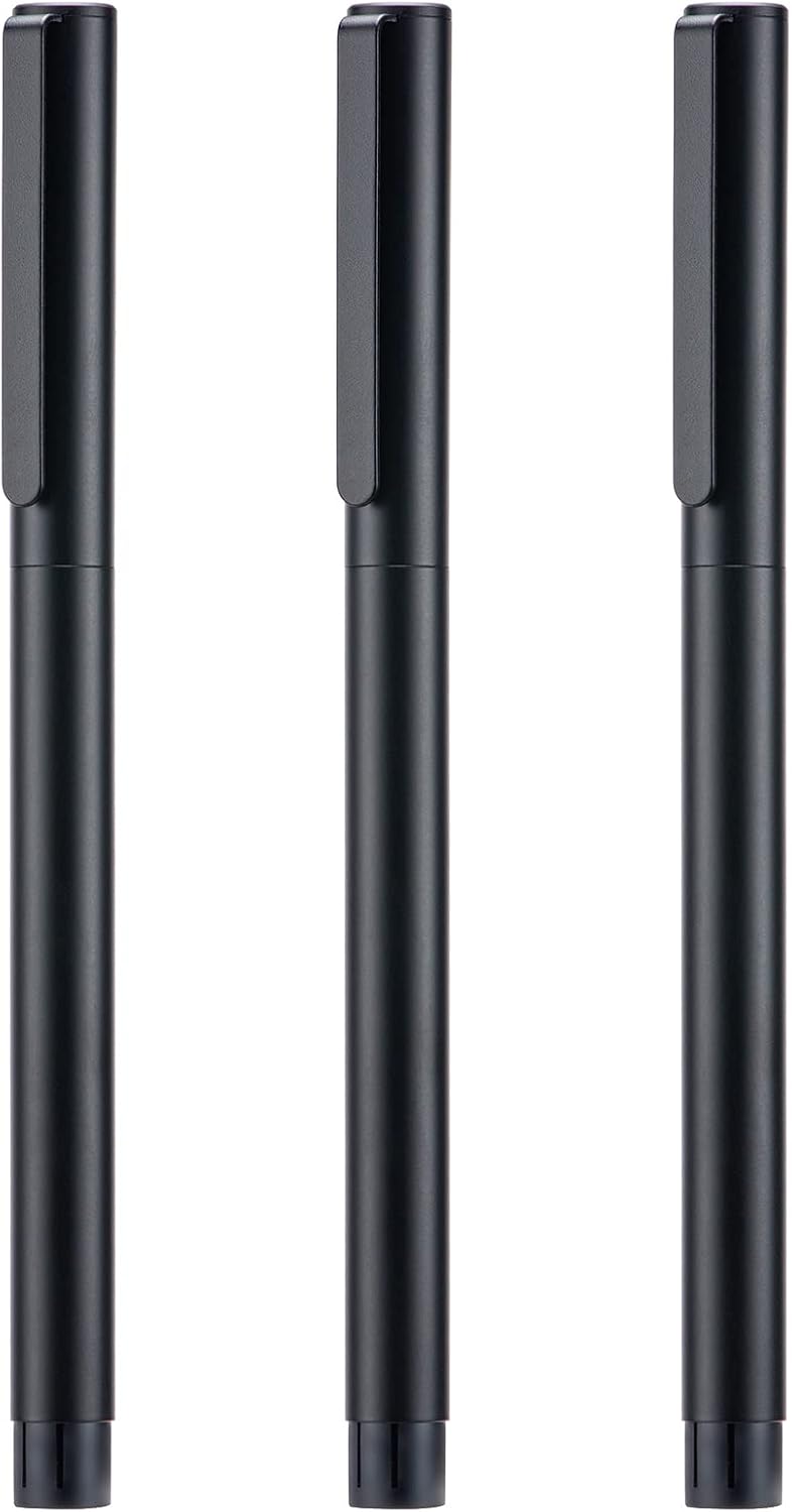3PCS Jinhao 65 Silver Black Fountain Pen Set Black