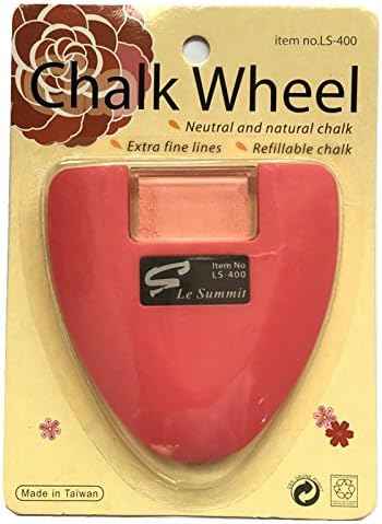 Chalk Wheel fabric marker, red refillable chalk in heart-shaped case