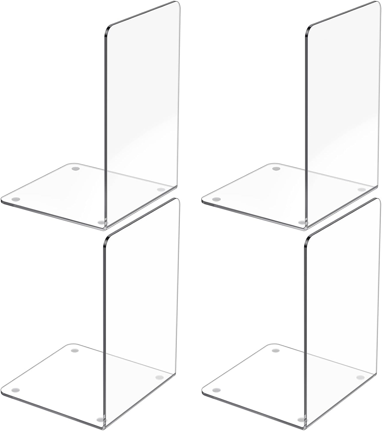 Acrylic Bookends for Heavy Duty Books,CD,File,Video Games 4 Pack