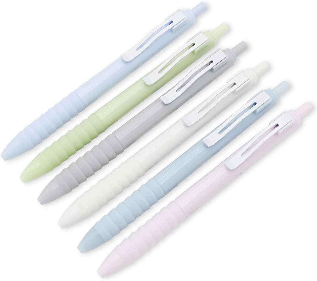 COLNK Retractable Gel Pens Black Ink,Fine Point 0.5mm 6-Count