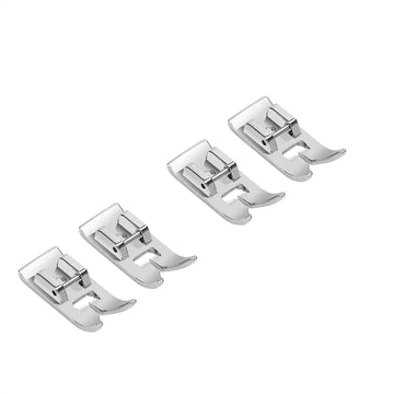 4-Piece zigzag & straight stitch presser feet set, chrome metal sewing machine feet
