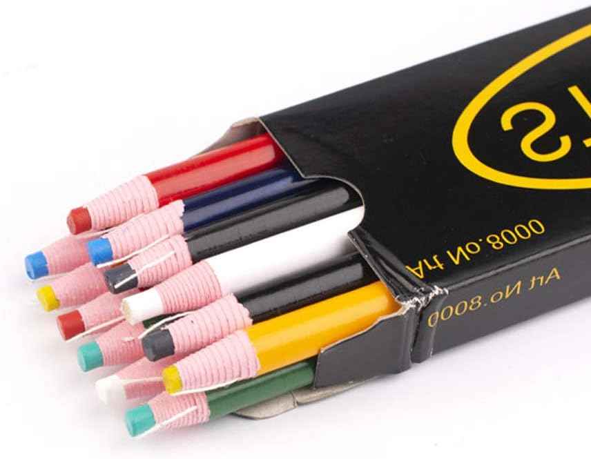 Sewing marking pencils set with pink tips in assorted colors, stored in a black case