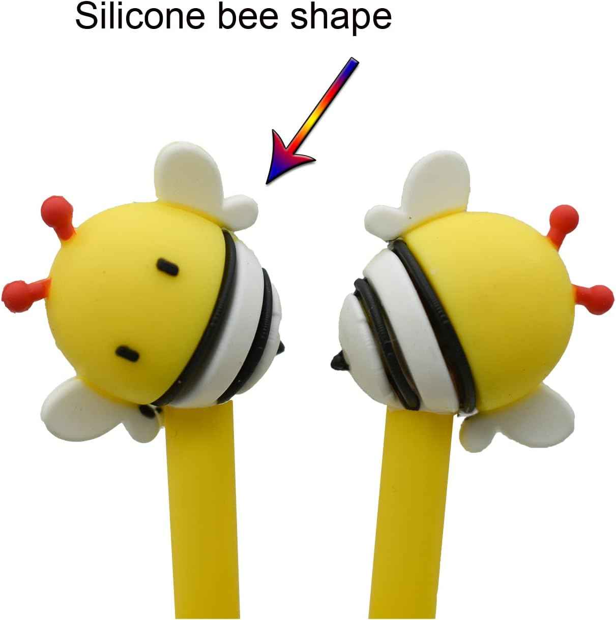 8PCS Funny Yellow Bees Pens Gel Pens 0.5mm Black Ink For Kids School