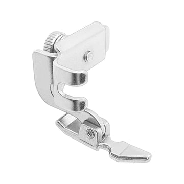 Zipper presser foot set with slant shank, metal body and zipper guide clip