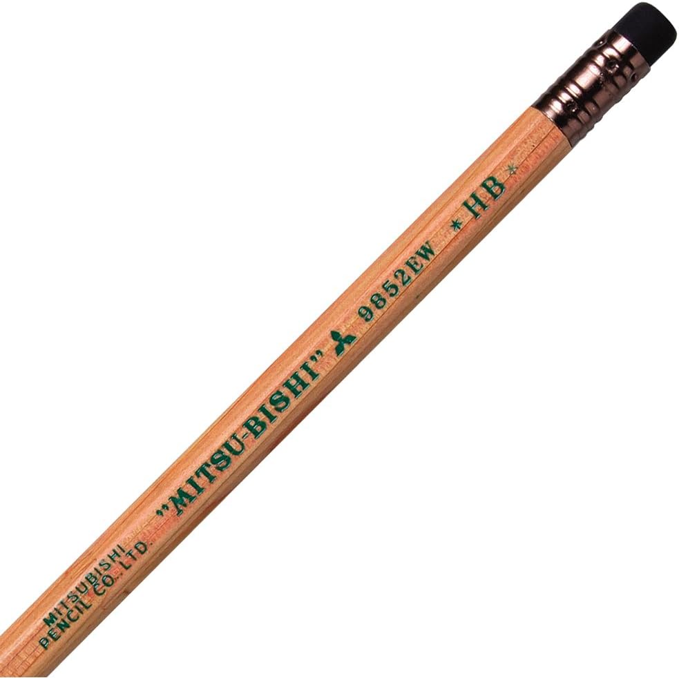 Mitsubishi Recycled Pencil with Eraser 9852EW HB,12 Pack