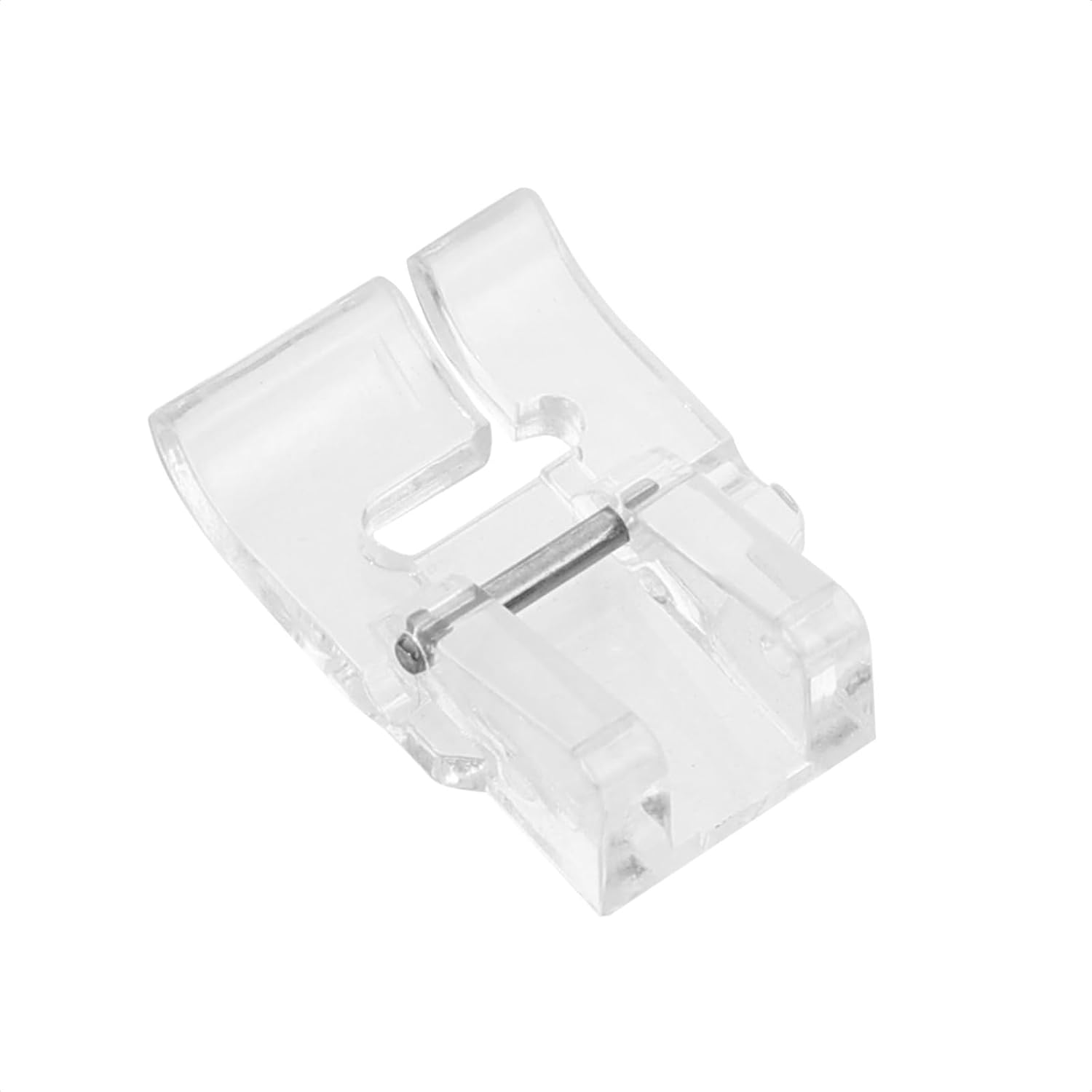 Transparent snap-on applique foot for low shank machines, open toe design