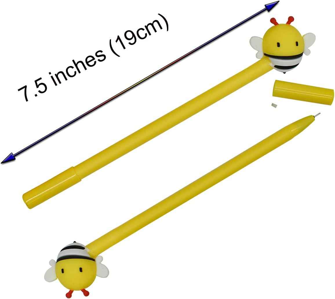 8PCS Funny Yellow Bees Pens Gel Pens 0.5mm Black Ink For Kids School
