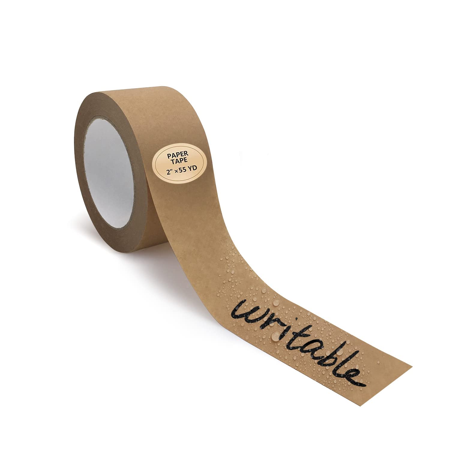 Writable Brown Paper Packing Tape 2inch x 55YD 1 Roll