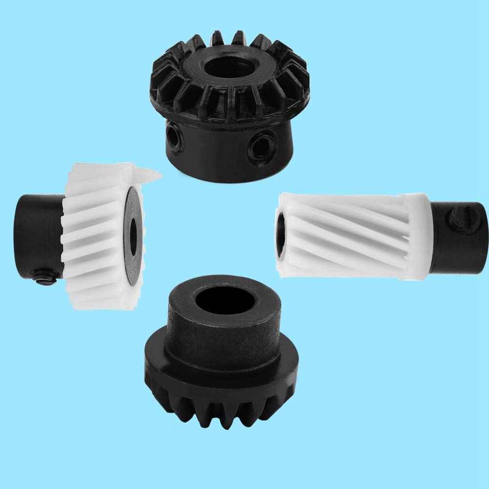 Toothed hook-drive gears, 4 pcs: mixed white and black plastic parts with varied angles