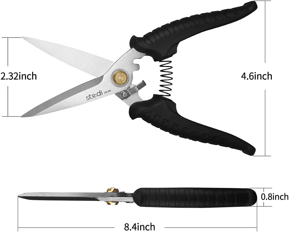 Stedi 8 inch Multipurpose Heavy Duty Scissors for Household Pruning